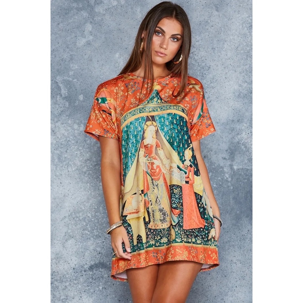 BlackMilk Lady and the Unicorn slouchy T-shirt dress size S EUC